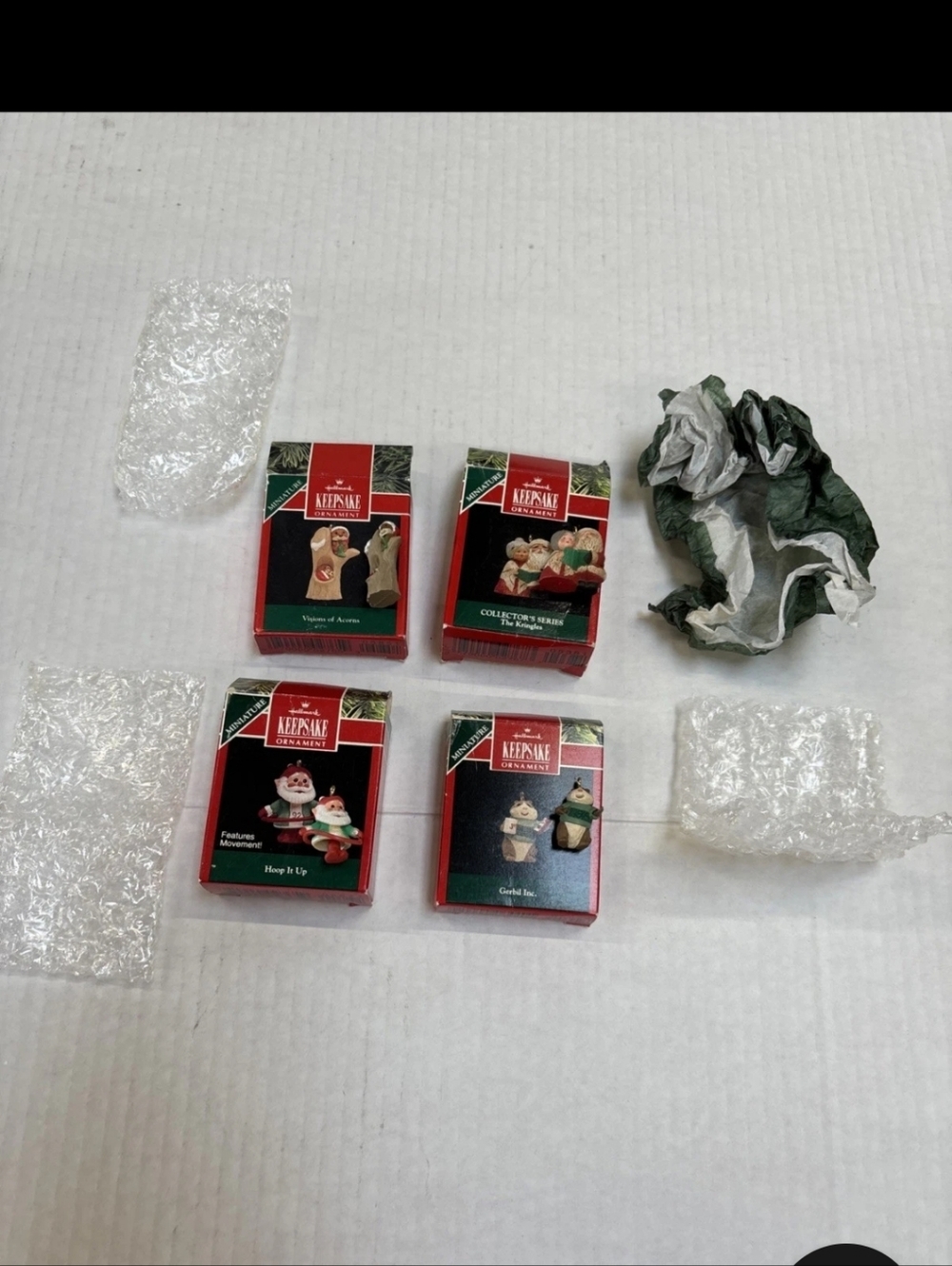 Hallmark Red and Green Mini Ornament Boxes - Holiday Collector Set